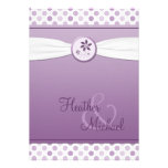 Faire-part de mariage pourpre de point de polka de