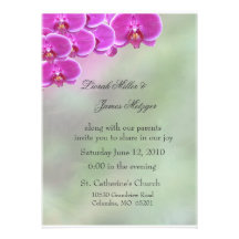 Faire-part de mariage pourpre d'orchidée