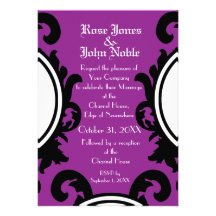 Faire-part de mariage (pourpre) noir baroque