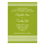 Faire-part de mariage rayé vert et blanc