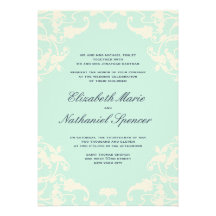 Faire-part de mariage rêveur français Teal