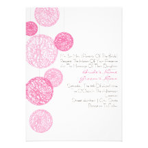 Faire-part de mariage rose de globes de ficelle