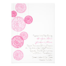 Faire-part de mariage rose de globes de ficelle