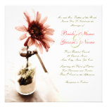 Faire-part de mariage rose de marguerite