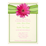 Faire-part de mariage rose de ruban de vert de mar