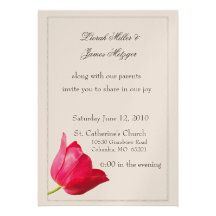 Faire-part de mariage rose de tulipe
