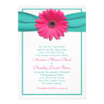 Faire-part de mariage rose de turquoise de marguer