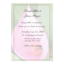 Faire-part de mariage rose de zantedeschia