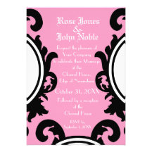 Faire-part de mariage (rose) noir baroque