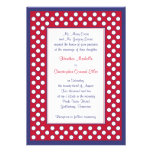 Faire-part de mariage rouge, blanc, et de marine -