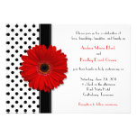 Faire-part de mariage rouge blanc noir de margueri