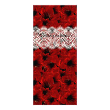Faire-part de mariage rouge de lis