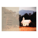 Faire-part de mariage RSVP d'église de montagne