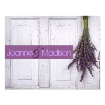 faire-part de mariage rustique de lavande