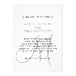 Faire-part de mariage simple moderne gris noir
