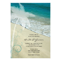 Faire-part de mariage tropical de plage