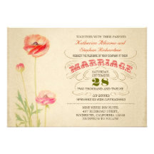 faire-part de mariage typographique coloré vintage