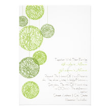 Faire-part de mariage vert de globes de ficelle