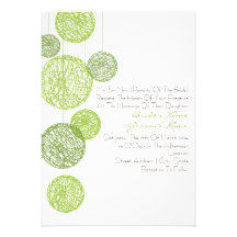 Faire-part de mariage vert de globes de ficelle