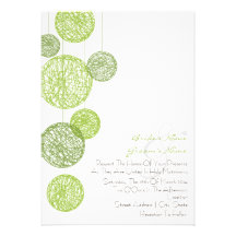 Faire-part de mariage vert de globes de ficelle