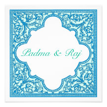 Faire-part de mariage vintage de cadre de bleu et 