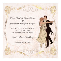faire-part de mariage vintage de couples de danse 