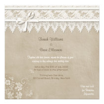 Faire-part de mariage vintage de dentelle de papil invitations
