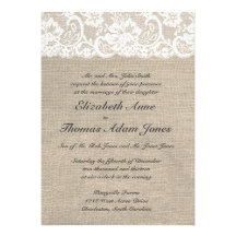 Faire-part de mariage vintage de regard de dentell