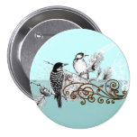 Faire-part de mariage vintage d'inséparables badge avec épingle