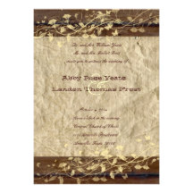 Faire-part de mariage vintage en bois de Brown fon