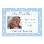 Faire-part de naissance assez bleu de pois