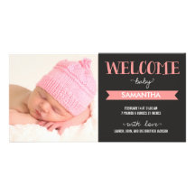 Faire-part de naissance bienvenu chic de bébé photocartes