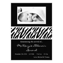faire-part de naissance blanc noir de PHOTO du zèb