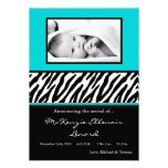 faire-part de naissance bleu noir de PHOTO du zèbr