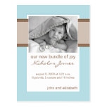 Faire-part de naissance Brown de bébé et bleu Carte Postale