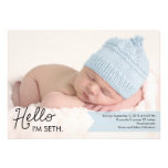 Faire-part de naissance chic d'introduction - bleu