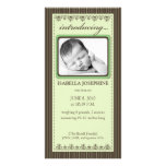 Faire-part de naissance customisé chic de vert de  modèle pour photocarte