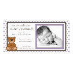 Faire-part de naissance customisé par lilas d'ours cartes de vœux avec photo