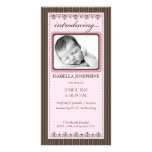 Faire-part de naissance customisé par rose chic photocarte personnalisée