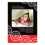 Faire-part de naissance de Bandhini de noir de béb