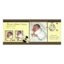 Faire-part de naissance de bébé d'abeille de miel