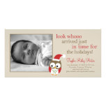 Faire-part de naissance de bébé de hibou de vacanc photocarte