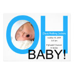 Faire-part de naissance de bébé de l'OH (bleu)