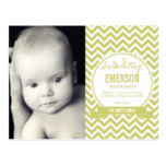 Faire-part de naissance de bébé de mod - sauge carte postale