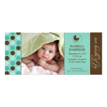 Faire-part de naissance de bébé de point de polka 
