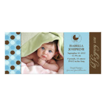 Faire-part de naissance de bébé de point de polka 
