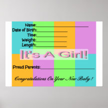 Faire-part de naissance de bébé posters