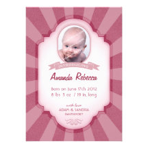 Faire-part de naissance de bébé - rose