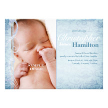 Faire-part de naissance de bleu de bébé