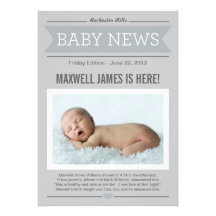 Faire-part de naissance | de bonnes nouvelles gris